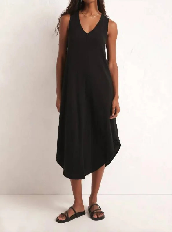 Best Bargains Reverie Slub Dress In Black