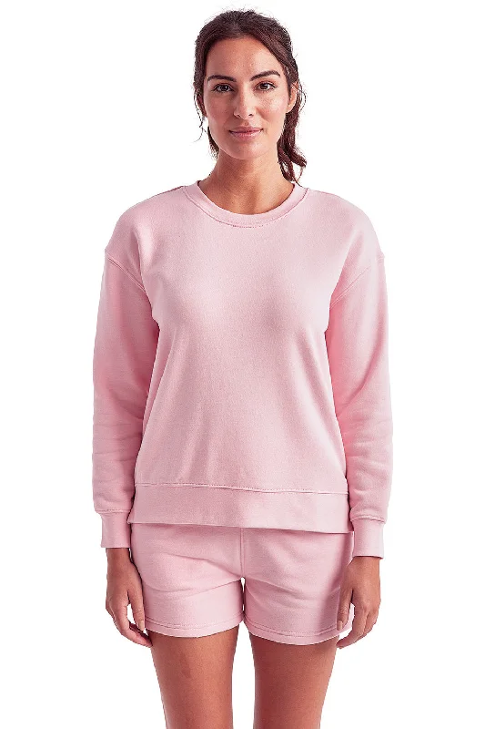 Savings Galore TriDri Womens Billie Side Zip Crewneck Sweatshirt - Light Pink