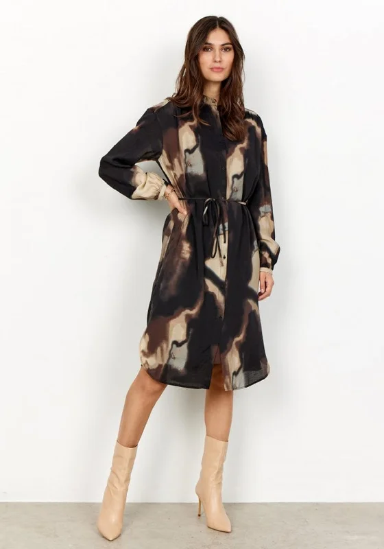 Seasonal Sale Soyaconcept Glenn Shirt Dress, Black Multi