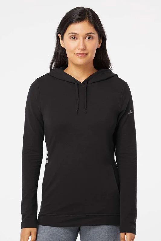 Blowout Deals Adidas Womens Hooded Sweatshirt Hoodie w/ Pockets - Black - Closeout