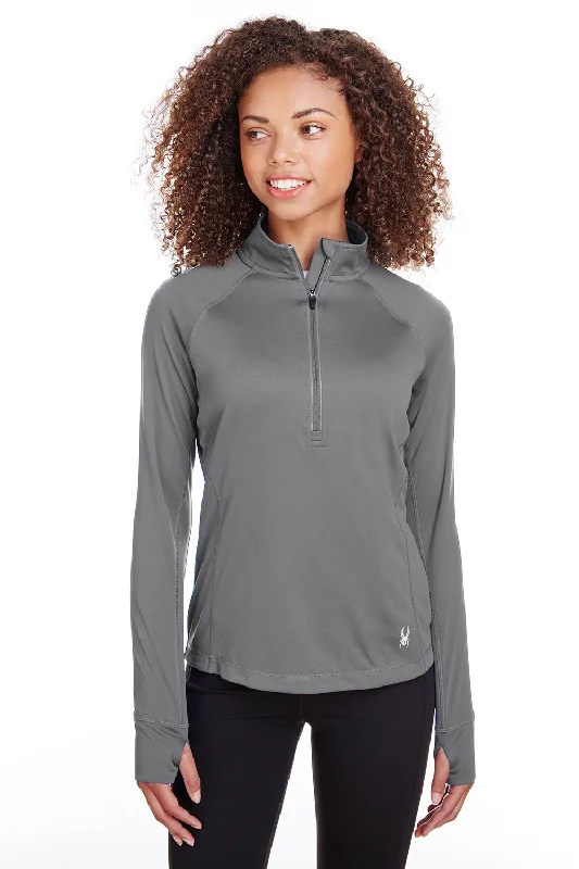 Price Slash Spyder Womens Freestyle 1/4 Zip Sweatshirt - Polar Grey