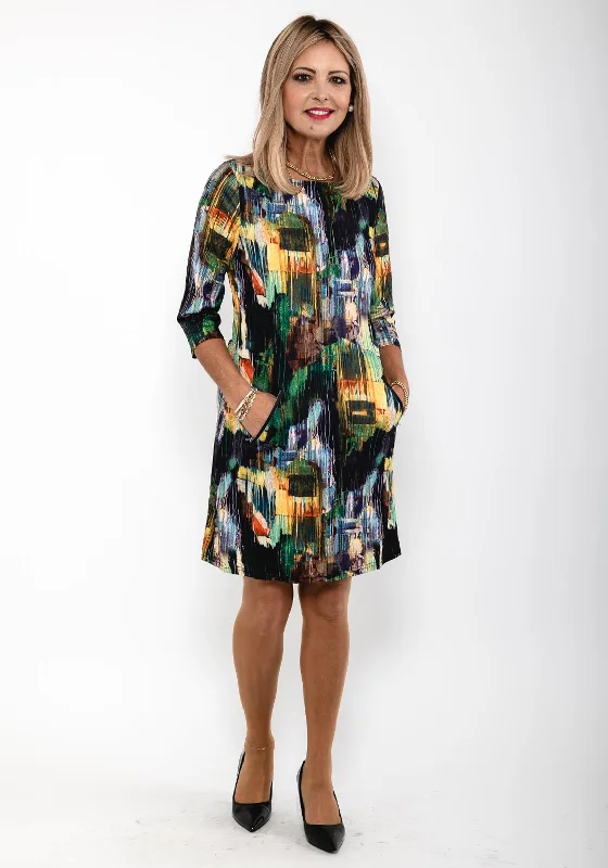 Fantastic Offers Seventy1 Paint Inspired Print Mini Dress, Navy Multi