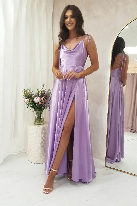 Can't Miss Anna Cowl Neckline Gown | Lilac