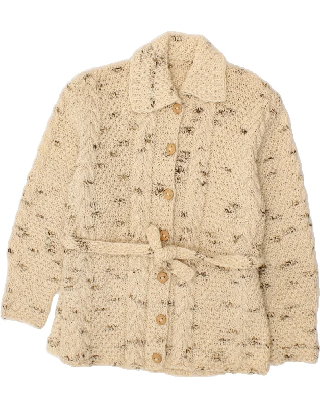 Can't Miss VINTAGE Womens Cardigan Sweater UK 12 Medium Beige Flecked