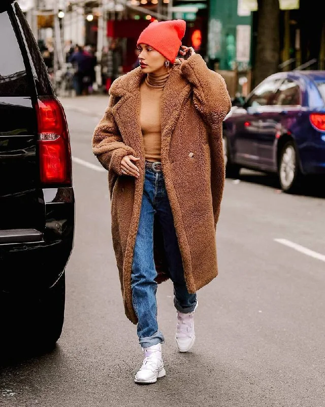 Buy More, Save More Hailey Bieber Oversize Teddy Coat
