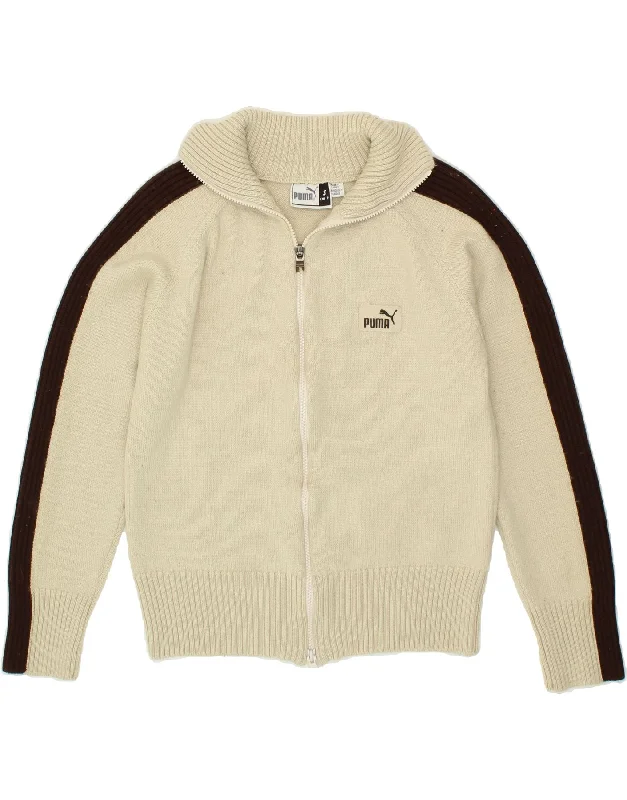 Today's Special PUMA Womens Cardigan Sweater UK 10 Small Beige Colourblock Wool