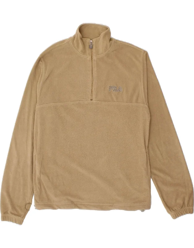 Savings Galore FILA Womens Zip Neck Fleece Jumper UK 16 Large Brown Polyester