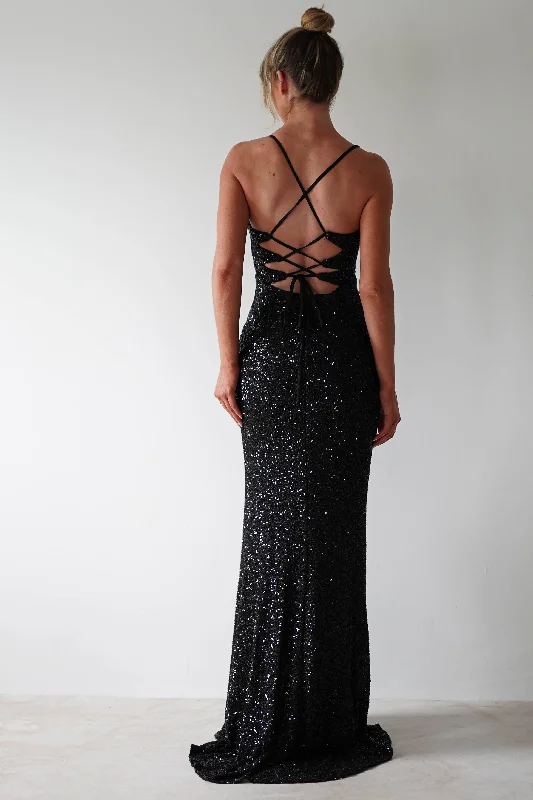 Reduced Prices Clarisse Bodycon Sequin Gown | Black