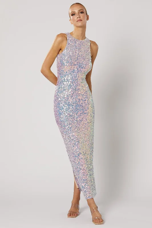 Deal Mania Alani Zip Back Dress - Purple Multi