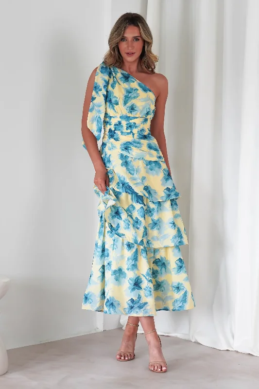 Deal of the Day Kirsten Floral Maxi Dress| Yellow/Blue
