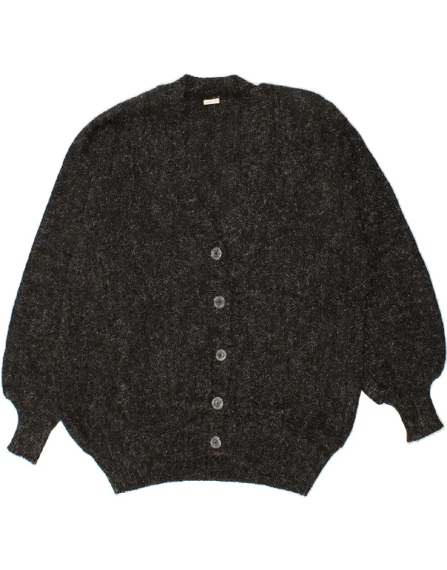 Discount Days VINTAGE Womens Cardigan Sweater UK 16 Large Black Flecked Cotton