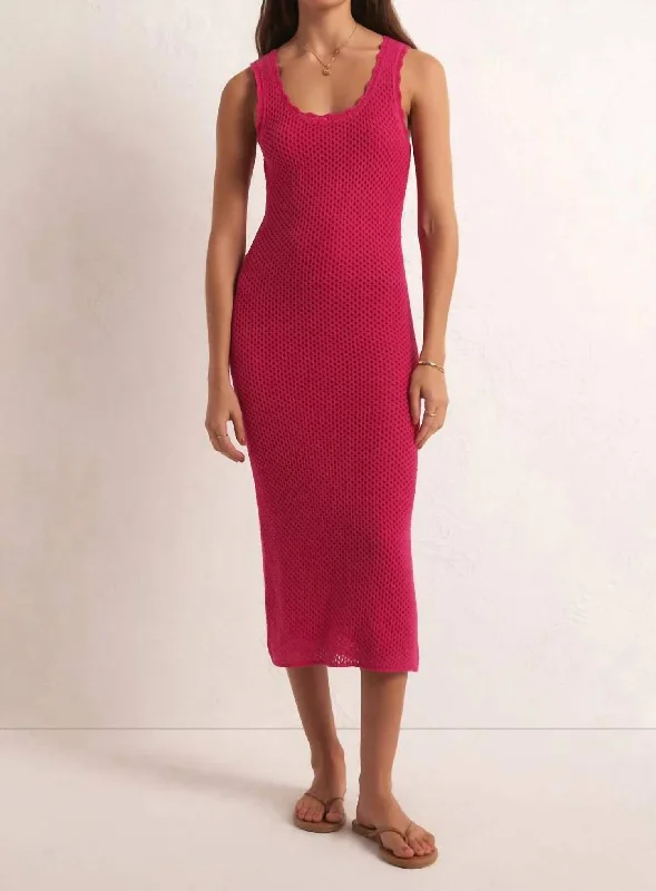 Deep Discounts Ibiza Sweater Dress In Dragon Fruit
