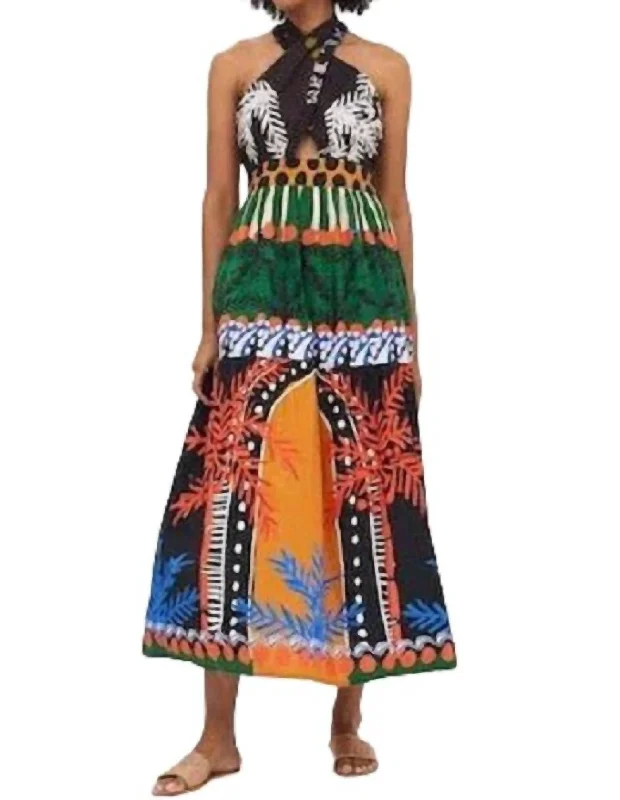 Value Deals Cross Front Maxi Dress In Brown Palma