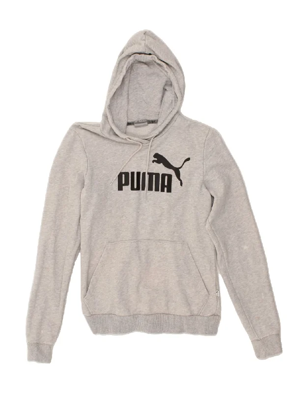 Early Access PUMA Womens Graphic Hoodie Jumper UK 10 Small  Grey