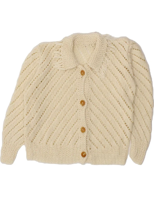 Special Savings VINTAGE Womens 3/4 Sleeve Cardigan Sweater UK 14 Medium Beige