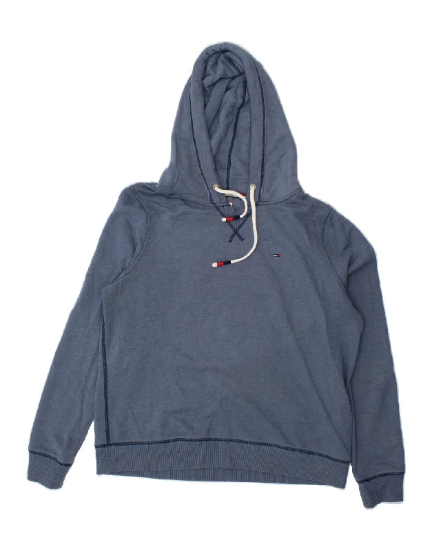 Bonus Savings TOMMY HILFIGER Womens Hoodie Jumper UK 18 XL Navy Blue Cotton