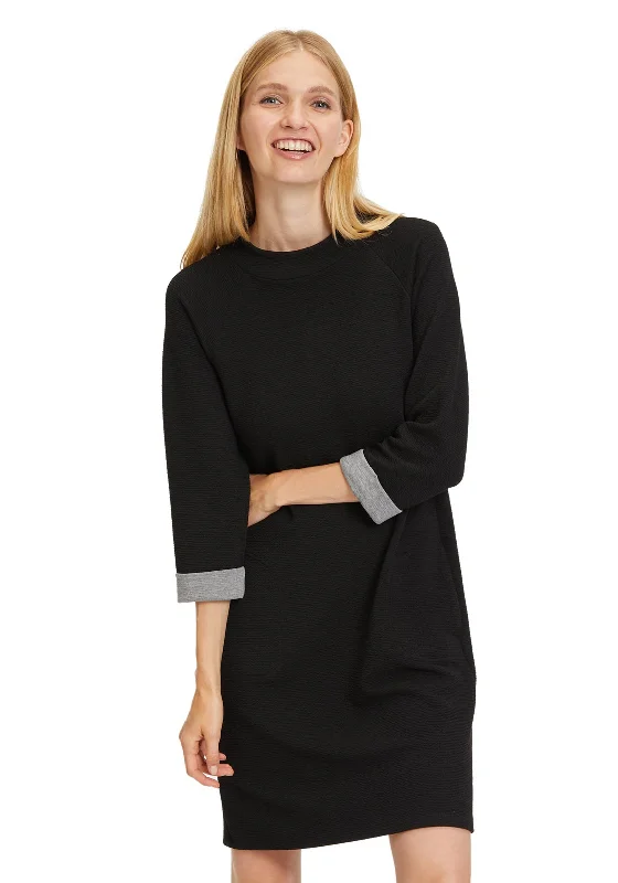 Savings Galore Betty Barclay Ribbed Light Knit Shift Dress, Black