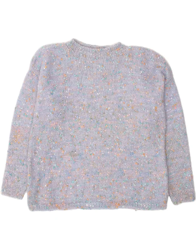 Lowest Price VINTAGE Womens Boat Neck Jumper Sweater UK 16 Large Blue Flecked