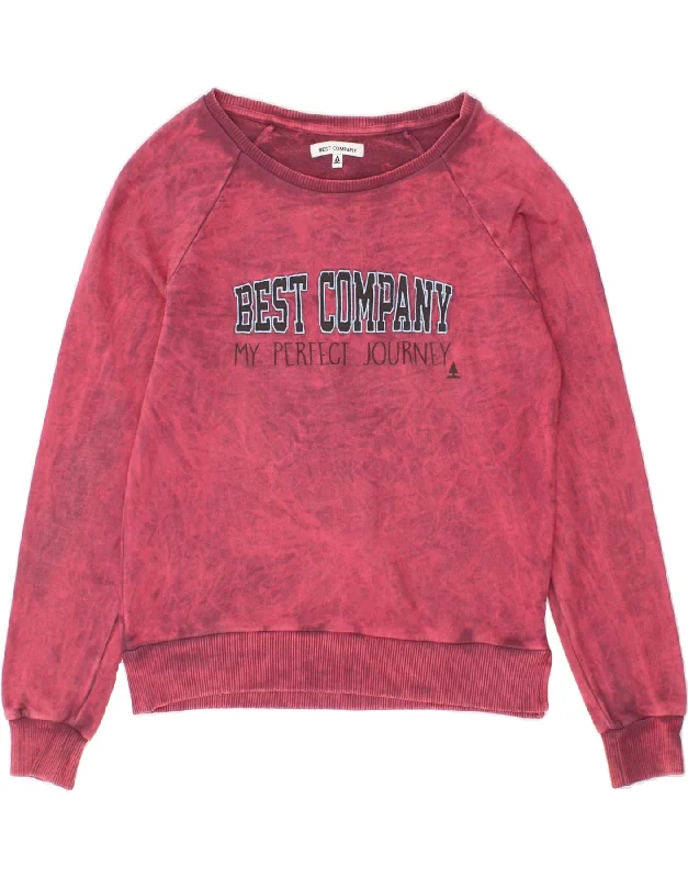 Savings Spectacular BEST COMPANY Womens Graphic Sweatshirt Jumper UK 10 Small Pink