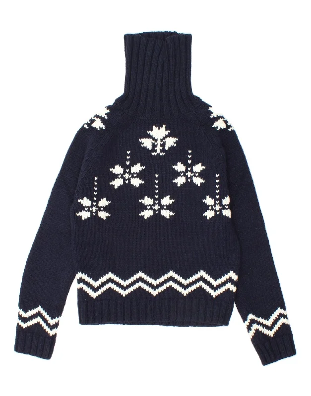 Final Clearance PEPE JEANS Womens Roll Neck Jumper Sweater UK 14 Large Navy Blue Fair Isle Final Clearance PEPE JEANS Womens Roll Neck Jumper Sweater UK 14 Large Navy Blue Fair Isle