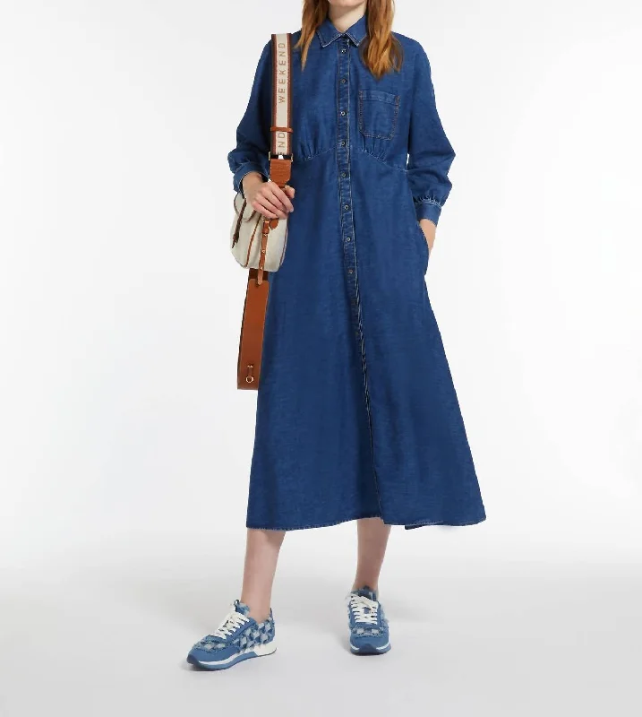 Bargain Bin Weekend Yemen Denim Shirt Dress In Navy Medium