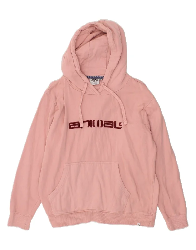 Discount Deals ANIMAL Womens Graphic Hoodie Jumper UK 12 Medium  Pink