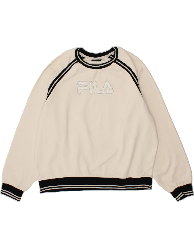 Final Sale FILA Womens Sweatshirt Jumper UK 20 2XL White Cotton