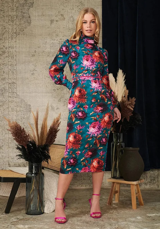 Factory Direct Sale Hope & Ivy Sloane Midi Dress, Green Multi