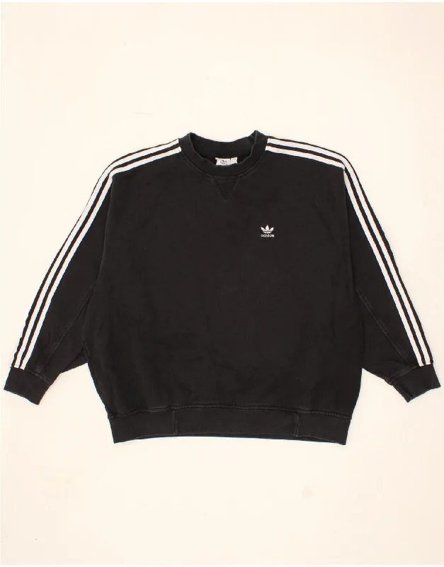Deep Discounts ADIDAS Womens Oversized Sweatshirt Jumper UK 10 Small  Black Cotton