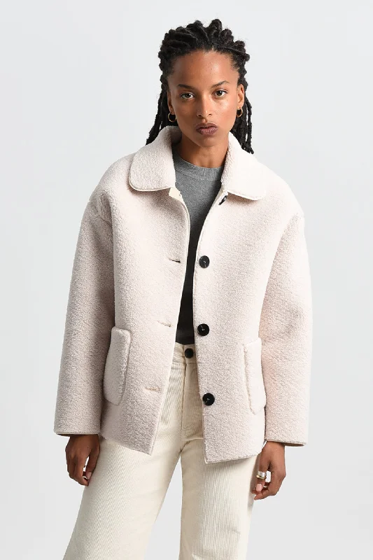 Markdown Madness Molly Faux Sheepskin Woven Coat