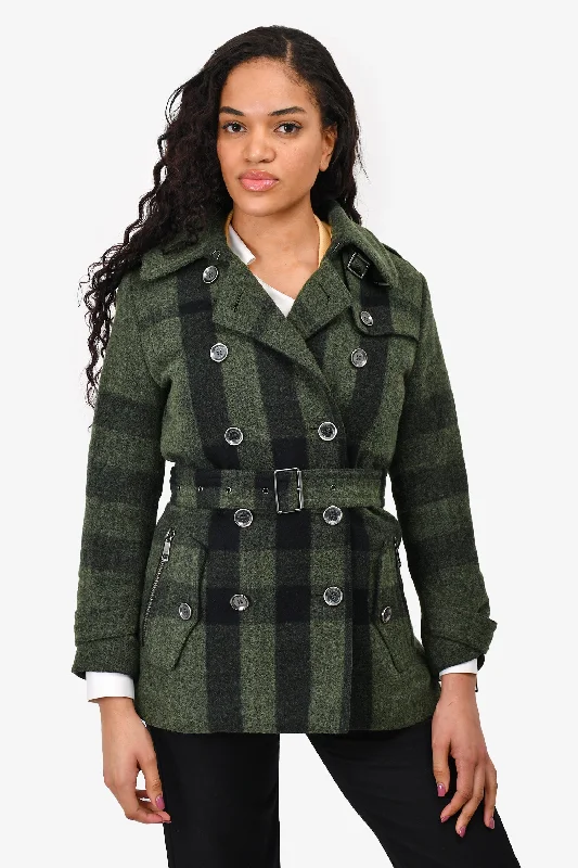 Weekend Flash Sale Burberry Brit Wool/Cotton Check Belted Jacket Size 8 US