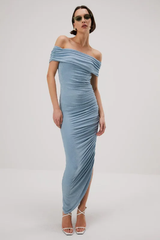 Deal of the Week Misha Keoni Slinky Jersey Midi Dress - Sterling Blue