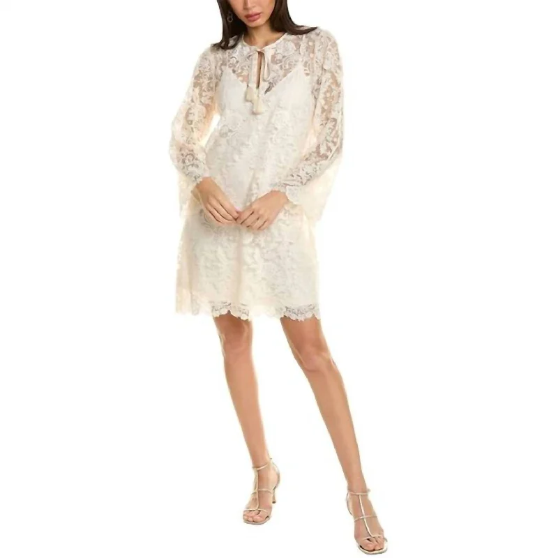 Extra Savings Harper Recycled Lace Mini Dress In Ivory