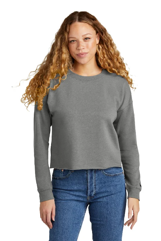 Low Prices New Era Womens Fleece Crop Crewneck Sweatshirt - Heather Shadow Grey