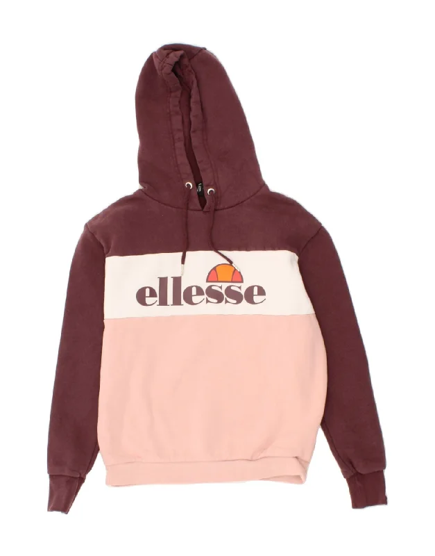 Last Chance ELLESSE Womens Graphic Hoodie Jumper UK 8 Small Multicoloured Colourblock Last Chance ELLESSE Womens Graphic Hoodie Jumper UK 8 Small Multicoloured Colourblock