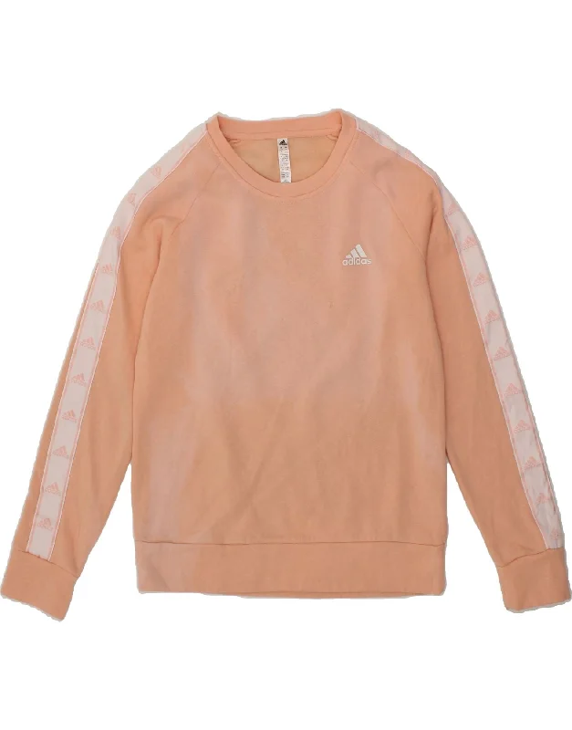Weekend Deal ADIDAS Womens Graphic Sweatshirt Jumper UK 12/14 Medium Pink Cotton