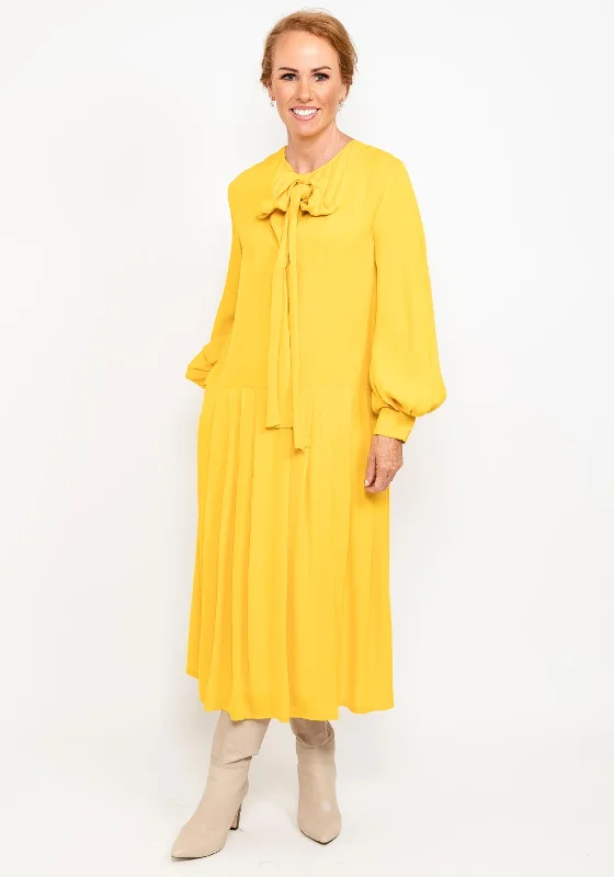Online Only Birelin Dropped Waist Oversize Maxi Dress, Yellow