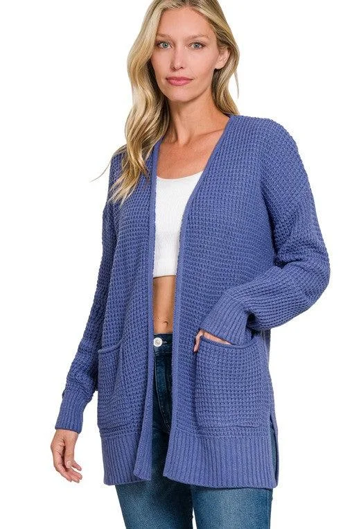 Closeout Marine Waffle Cardigan