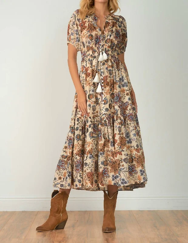 Weekend Deal Botanical Maxi Dress In Natural