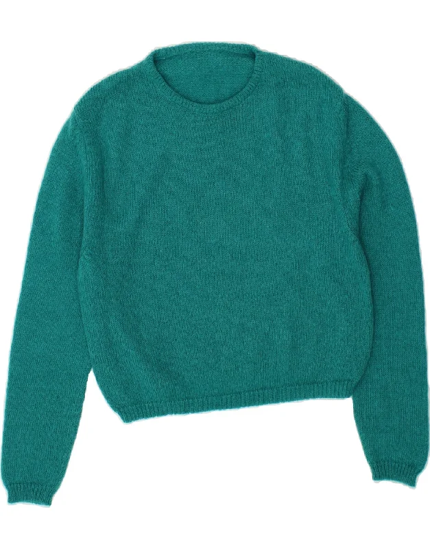 Factory Direct Sale VINTAGE Womens Crew Neck Jumper Sweater UK 12 Medium Turquoise