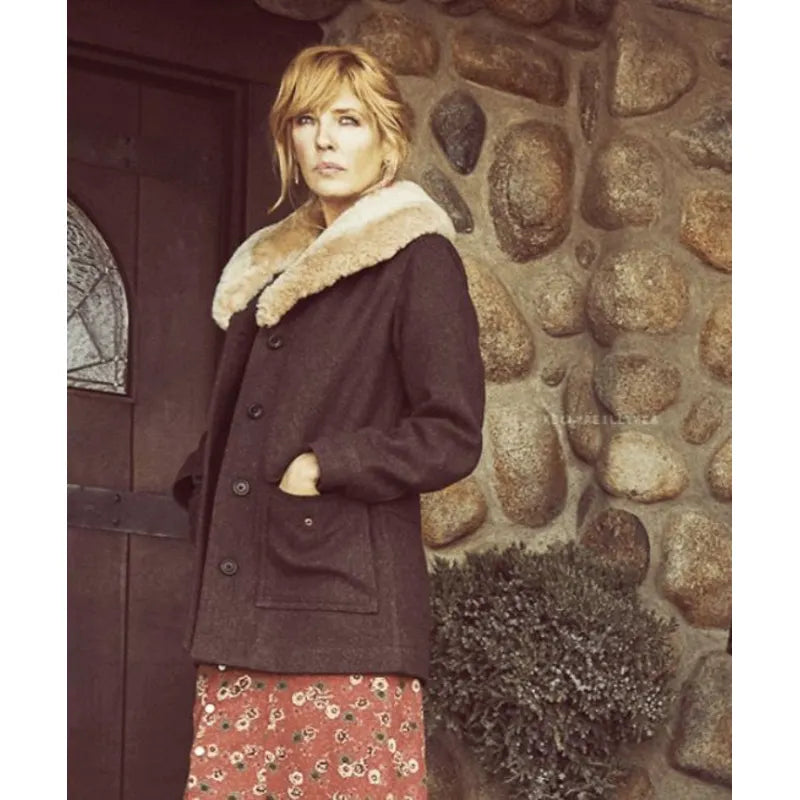 Incredible Offers Yellowstone Kelly Reilly Shearling Wool Coat
