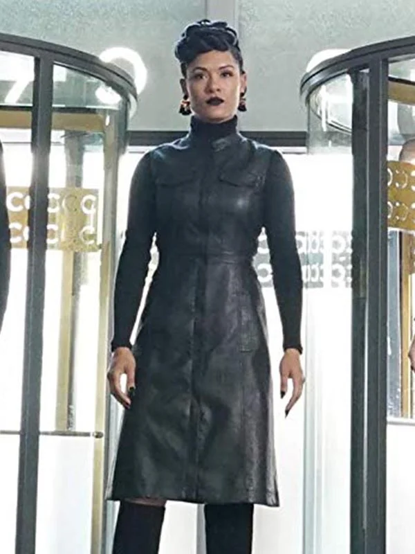 Crazy Deals The Gifted Reeva Payge Sleeveless Black Leather Coat