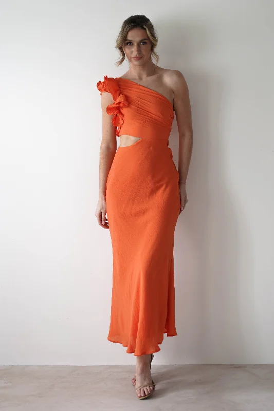 Deal Frenzy Logen Ruffle Sleeve Midaxi | Orange