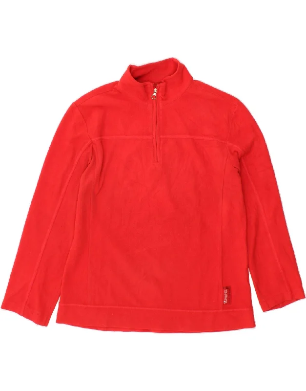 Deal Explosion CHAMPION Womens Zip Neck Fleece Jumper UK 18 XL Red Polyester