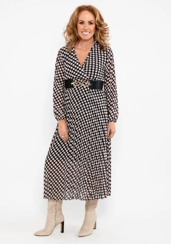 Huge Savings Seventy1 One Size Square Print Maxi Dress, Black