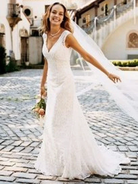 Epic Deals David's Bridal All Over Beaded Lace Trumpet Gown Style:T9612