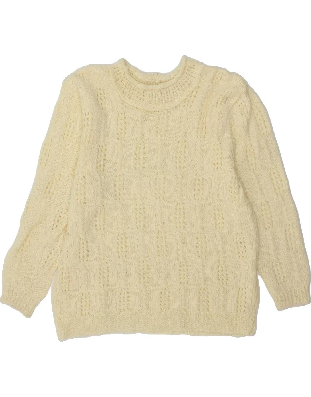 Exclusive Savings VINTAGE Womens Boat Neck Jumper Sweater UK 16 Large Off White