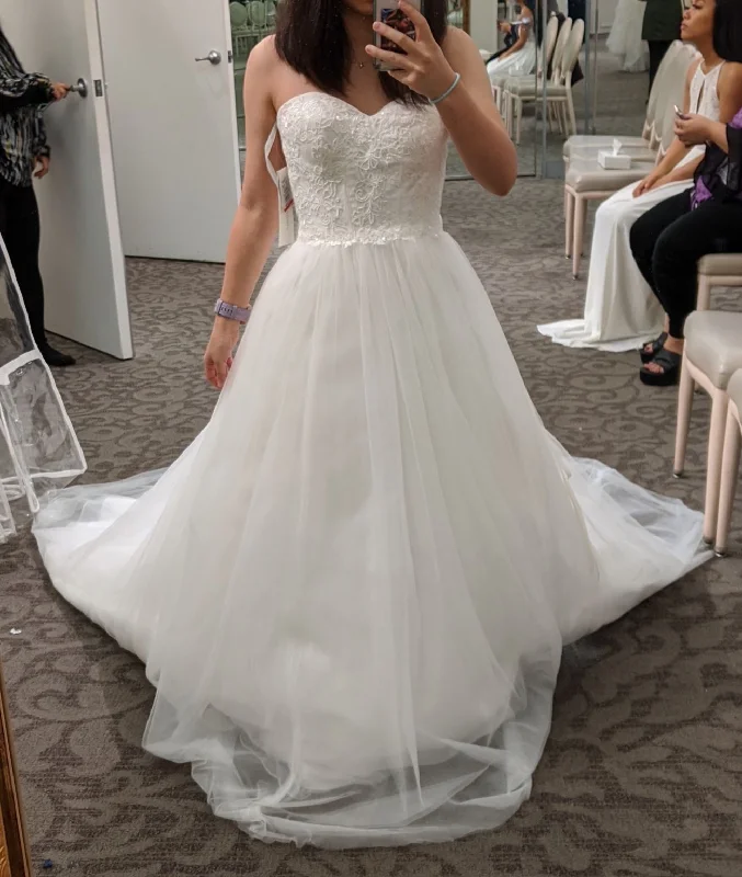 Limited Availability David's Bridal Ball Gown with Lace Corset Bodice WG3633