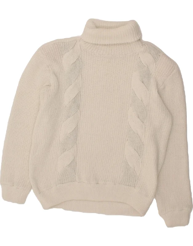 Unmissable Offer VINTAGE Womens Roll Neck Jumper Sweater UK 16 Large White Fair Isle Unmissable Offer VINTAGE Womens Roll Neck Jumper Sweater UK 16 Large White Fair Isle
