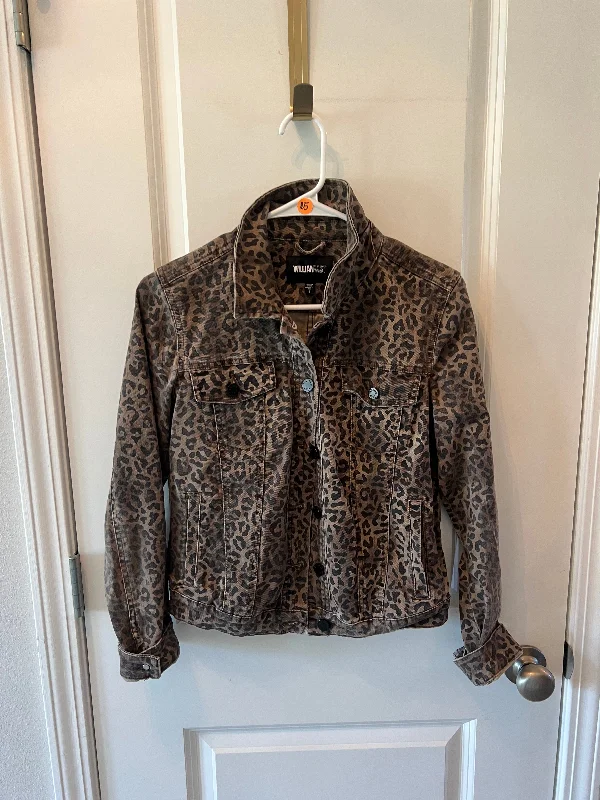 Weekend Special William Rast Leopard Jean Jacket Women’s Size Small Brown